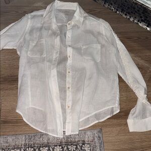 Lilly Pulitzer Cream Casual Button Down Shirt